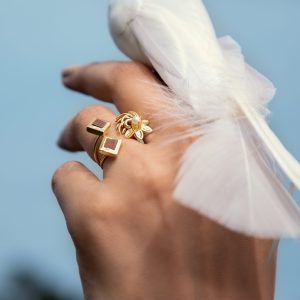 Carls Quad Ring-Pearl